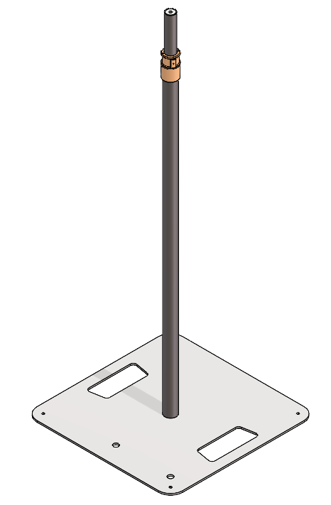 SolidWorks CAD model of the complete Airlift stand assembly