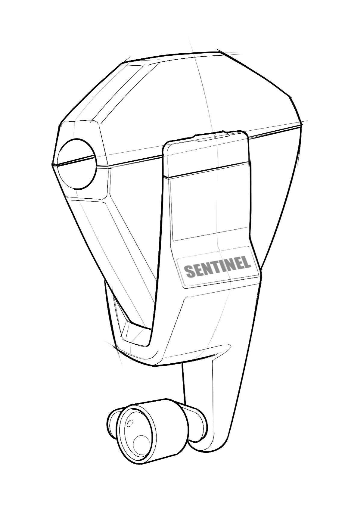 Sentinel system concept showing the complete cable-riding platform